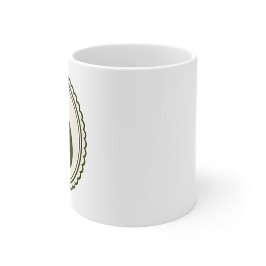 Emblem in white mug (11oz)
